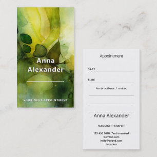 Luminous Flow   Green Abstract Watercolor  Business Card