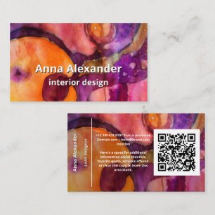 Luminous Flow Green Abstract Watercolor Business Card