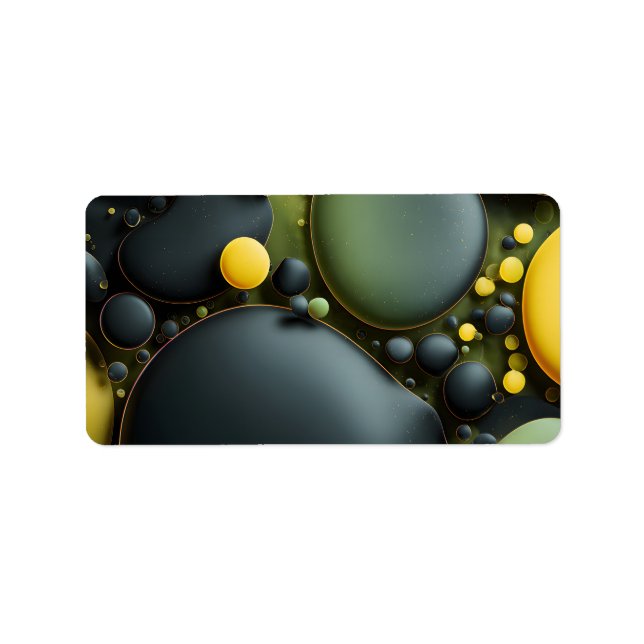 Luminous Fluid Dynamics: Yellow and Green Abstract Label (Front)
