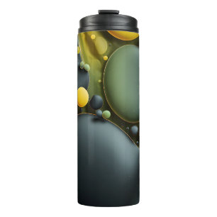 Luminous Fluid Dynamics: Yellow and Green Abstract Thermal Tumbler