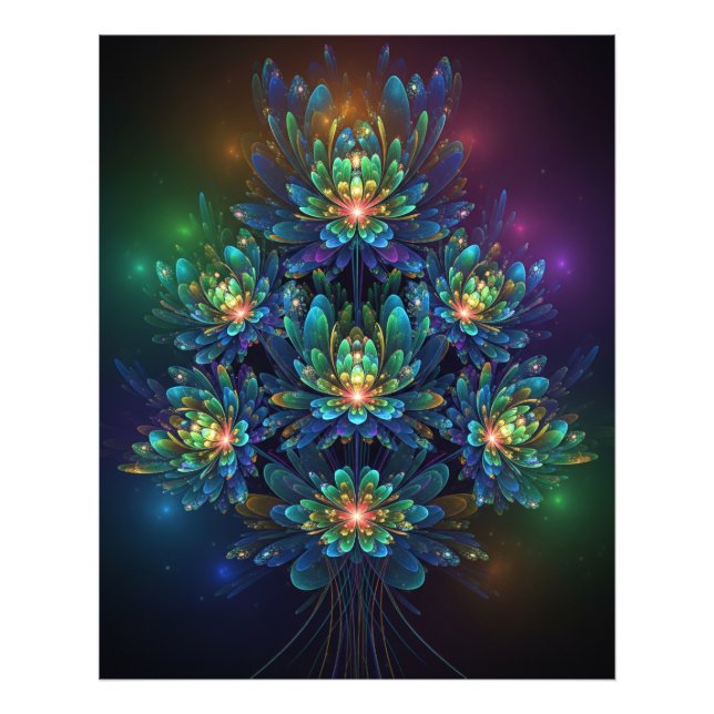 Luminous Fractal Flower Print (Front)