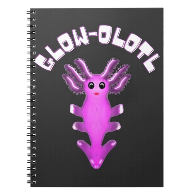 Luminous Galaxy Axolotl Digital Art Notebook (Front)