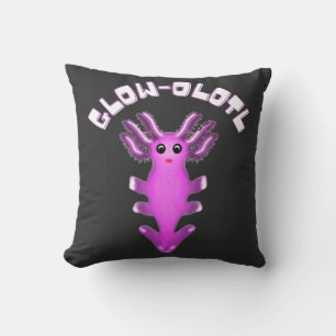 Luminous Galaxy Axolotl Digital Art  Throw Pillow