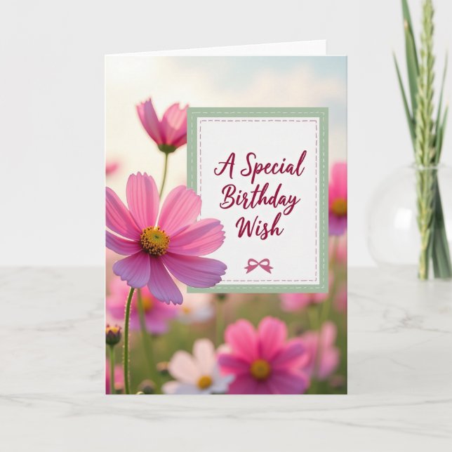 Luminous Garden Birthday Card (Front)