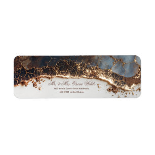 Luminous Gold Vein Mineral Agate Return Address
