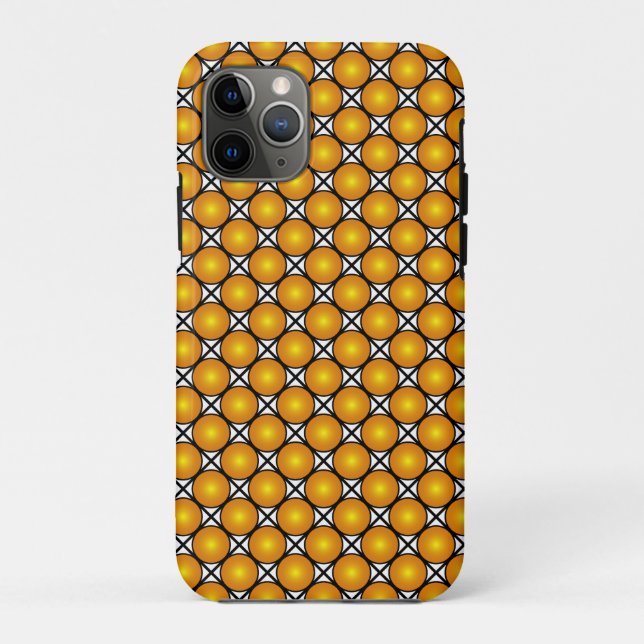 Luminous Golden Dots Black White Lattice Pattern Case-Mate iPhone Case (Back)