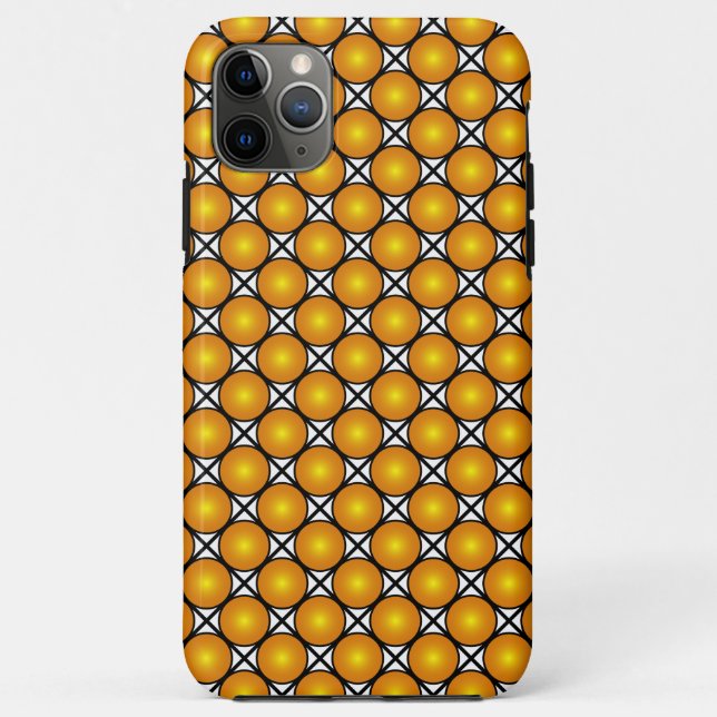 Luminous Golden Dots Black White Lattice Pattern Case-Mate iPhone Case (Back)