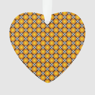 Luminous Golden Dots Black White Pattern Heart Ornament