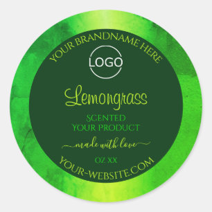 Luminous Green Marble Pattern Product Labels Logo