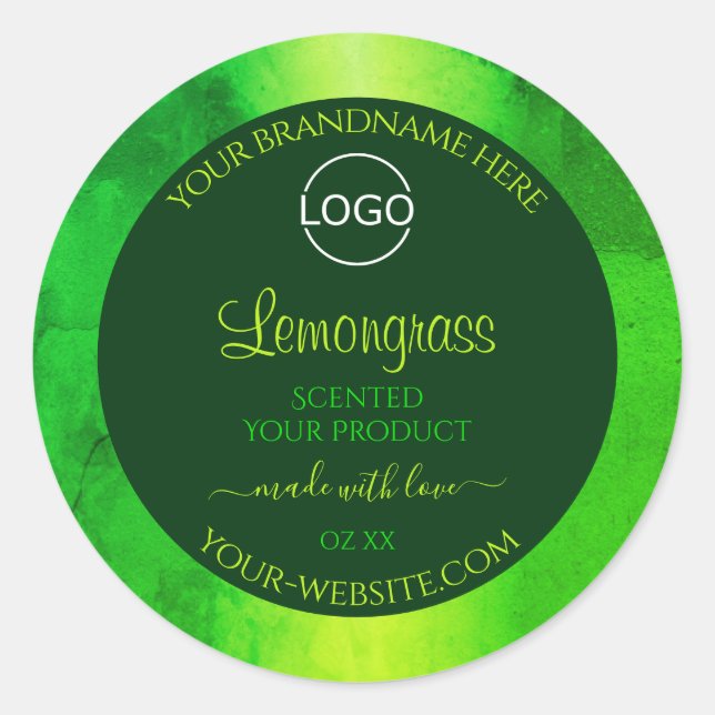 Luminous Green Marble Pattern Product Labels Logo (Front)