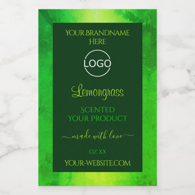 Luminous Green Marble Pattern Product Labels Logo (Single Label)
