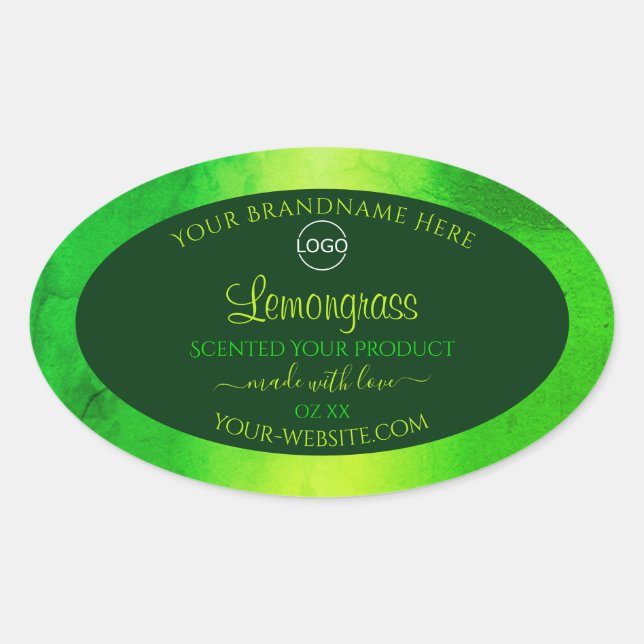 Luminous Green Marble Pattern Product Labels Logo (Front)