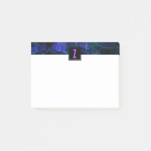 Luminous Header Purple Monogram Initial Letter Post-it Notes