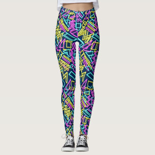 Luminous Light tube pattern.D Blue BG Leggings