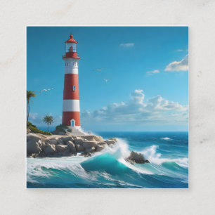 Luminous lighthouses and sunlit sanctuaries are am square business card