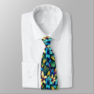 Luminous Lilies in Electric Garden Display Tie