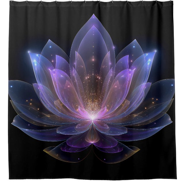 Luminous Lotus Flower - Purple Blue Black Floral (Front)