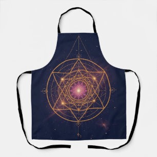 Luminous Mandala of Golden Harmony Apron