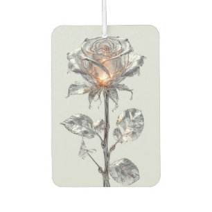 Luminous Metallic Silver Rose Air Freshener