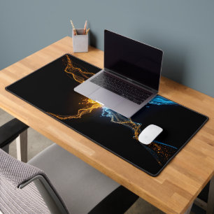 Luminous Molecular Collision Desk Mat