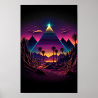 Luminous Monolith: A Retrowave Pyramid