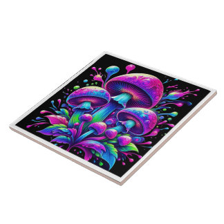 Luminous Mushroom Fantasy Bloom Tile