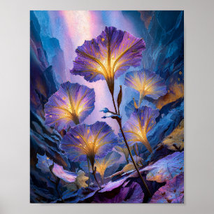 Luminous Night Blooms Poster