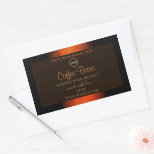 Luminous Orange Brown Marble Product Labels Logo