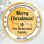 Luminous Orange Sparkle Glitter Christmas Labels<br><div class="desc">FAVORITE MARKEPLIES - Modern and professional marketing supplies. Make a lasting impression with this trendy and quality Merry Christmas template  featuring a luminous faux glitter graphic. Easily customize these stickers to your name and text! ♡ I wish you much joy with this item. ♡  www.zazzle.com/store/favorite_markeplies ♡ www.zazzle.com/store/your_favorite ♡</div>