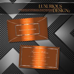 Luminous Orange with Silver Decor Professional Business Card