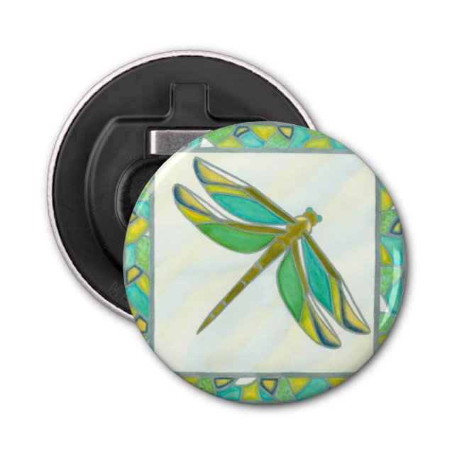 Luminous Pastel Dragonfly by Vanna Lam Bottle Opener (Front)