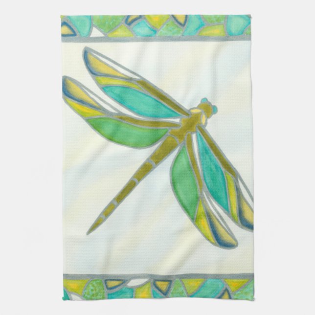 Luminous Pastel Dragonfly by Vanna Lam Kitchen Towel (Vertical)