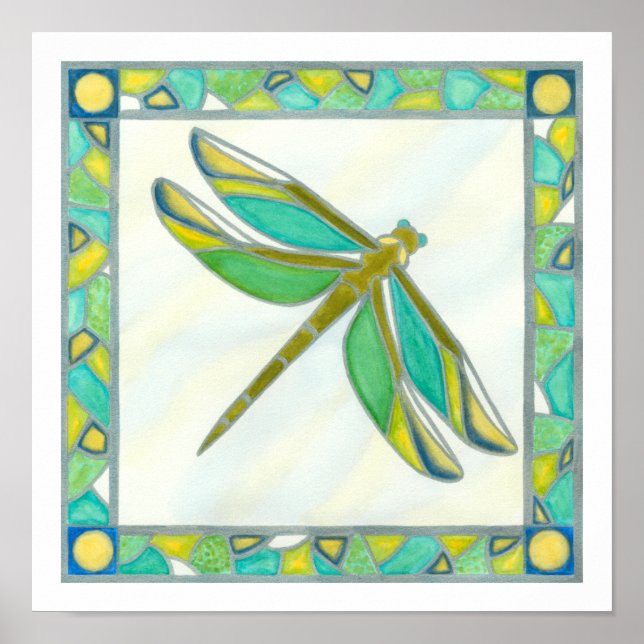 Luminous Pastel Dragonfly by Vanna Lam Poster (Front)