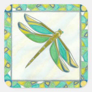 Luminous Pastel Dragonfly by Vanna Lam Square Sticker