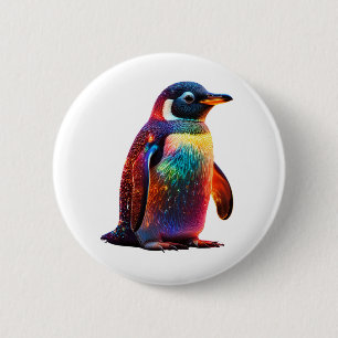 Luminous Penguin Charm 2 Inch Round Button