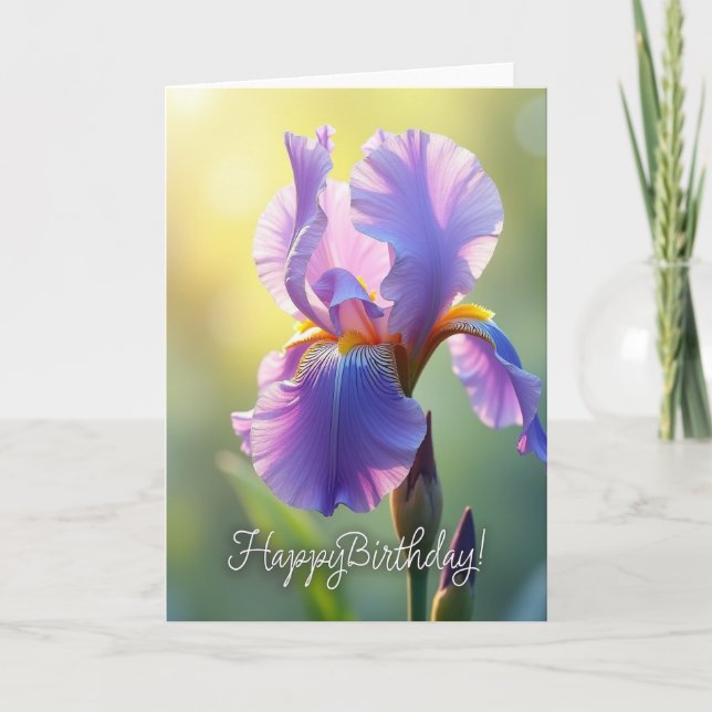 Luminous Petal Birthday Card (Front)