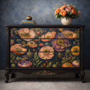 Luminous Poppies Bloom Decoupage Tissue Paper