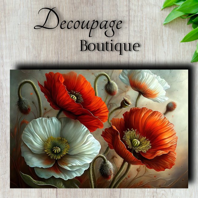 Luminous Poppies Decoupage Tissue Paper (Luminous Poppies Tissue Paper)