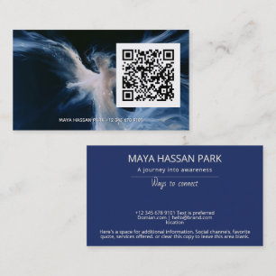 Luminous Presence Winged Angel QR code Business Card