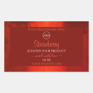 Luminous Red Marble Pattern Product Labels Logo