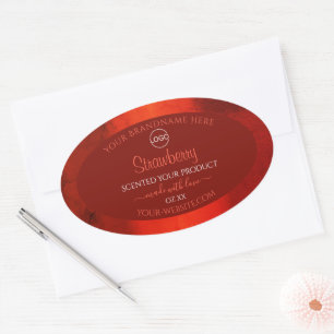 Luminous Red Marble Pattern Product Labels Logo