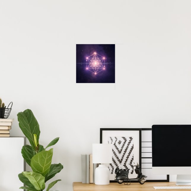 Luminous Sacred Geometry Cosmic Light Poster (Home Office)