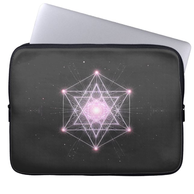 Luminous Sacred Geometry Star Pattern Laptop Sleeve (Front)