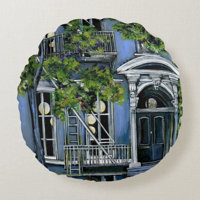 Luminous Shere from Within, New York City Round Pillow (Front)