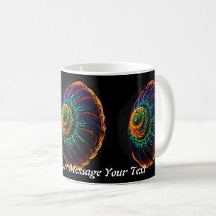 Luminous Spiral: The Neon Shell Oracle Coffee Mug
