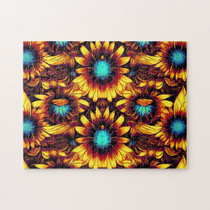 Luminous Sunflowers Jigsaw Puzzle