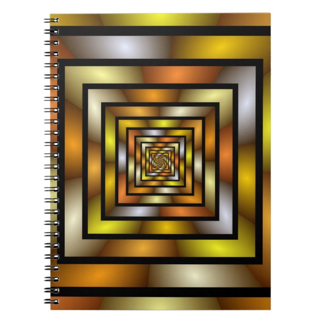 Luminous Tunnel Colorful Trippy Fractal Graphic Notebook (Front)