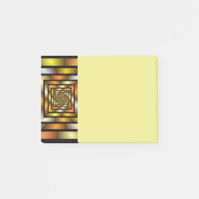 Luminous Tunnel Colorful Trippy Fractal Graphic Post-it Notes (Front)