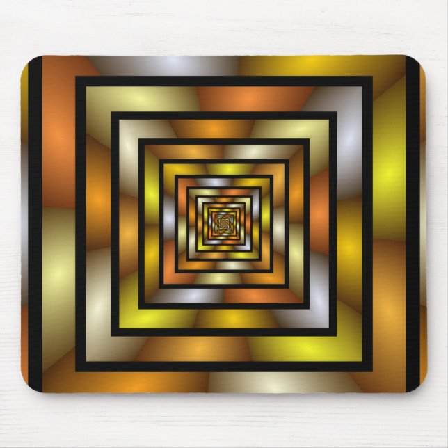Luminous Tunnel Colourful Graphic Fractal Pattern Mouse Pad (Front)