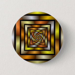 Luminous Tunnel Colourful Trippy Fractal Graphic 2 Inch Round Button